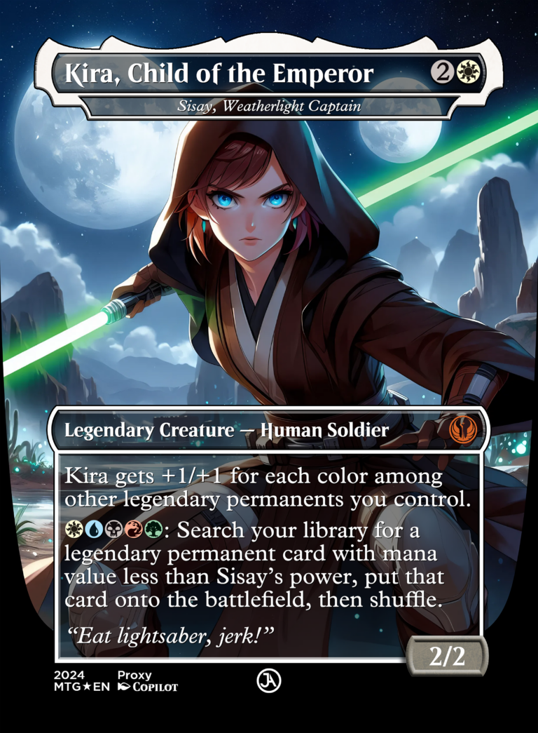 Sisay, Weatherlight Captain (Kira, Child of the Emperor) [Borderless, Alt, AI]